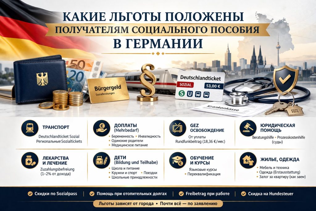 Все льготы для получаетелей социального пособия